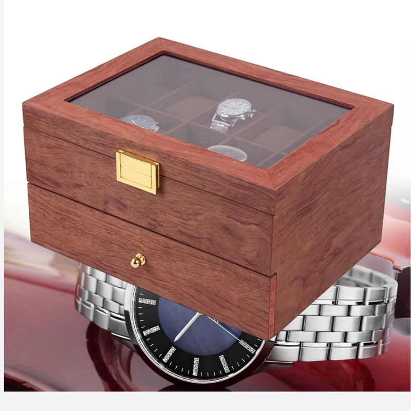 Wooden watch box with 20 compartments