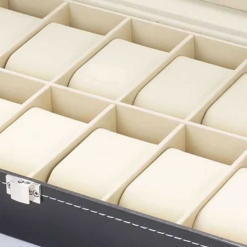 Leather watch box with 12 compartments