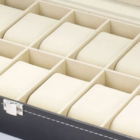 Leather watch box with 12 compartments