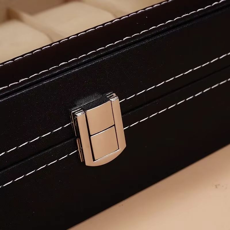 Leather watch box with 12 compartments