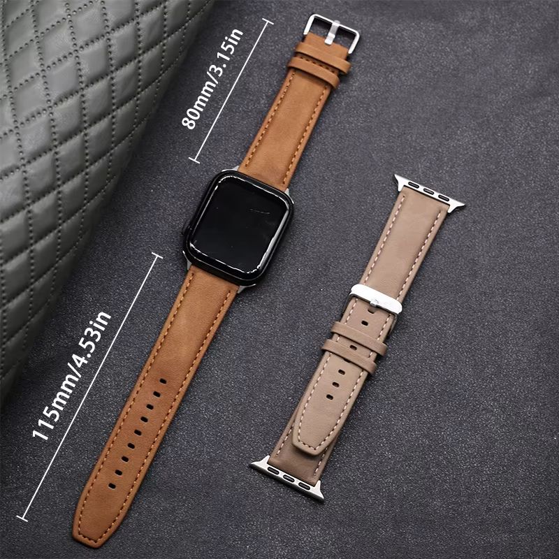 Leather and Silicone Watch Strap