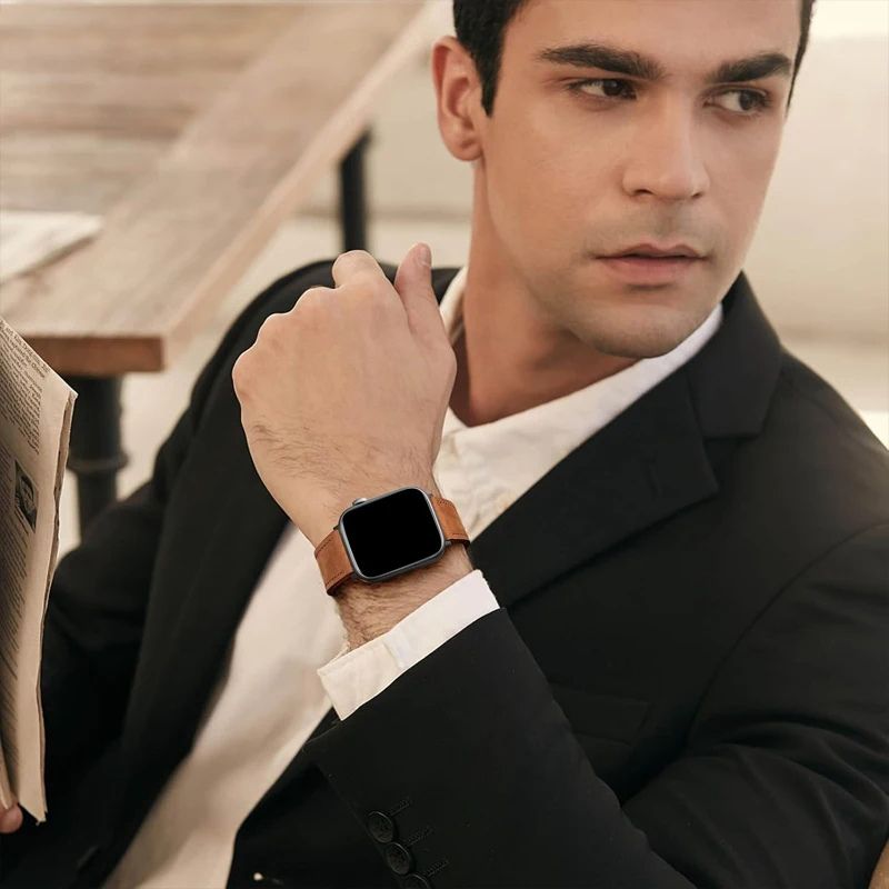 Leather and Silicone Watch Strap