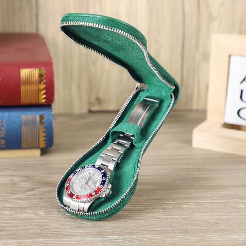 Leather Travel Zippered Watch Case