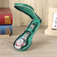 Leather Travel Zippered Watch Case
