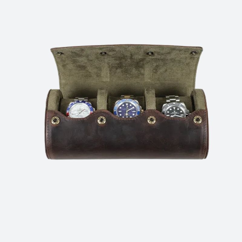 Vintage Leather Travel Watch Case