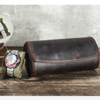 Vintage Leather Travel Watch Case