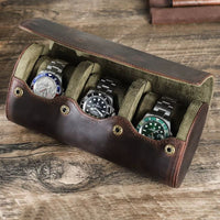 Vintage Leather Travel Watch Case