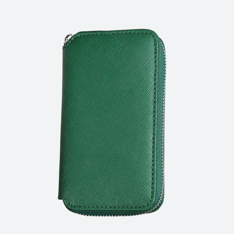 Leather travel watch case with 2 compartments