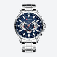 Large Men's Quartz Chronograph Watch, Sporty Design