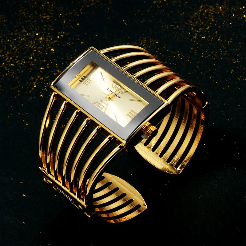 Vintage Women's Openwork Bangle Watch, Rectangular Dial