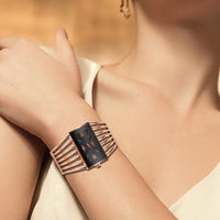 Vintage Women's Openwork Bangle Watch, Rectangular Dial