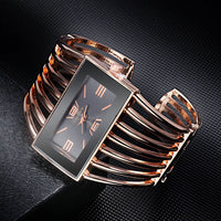 Vintage Women's Openwork Bangle Watch, Rectangular Dial