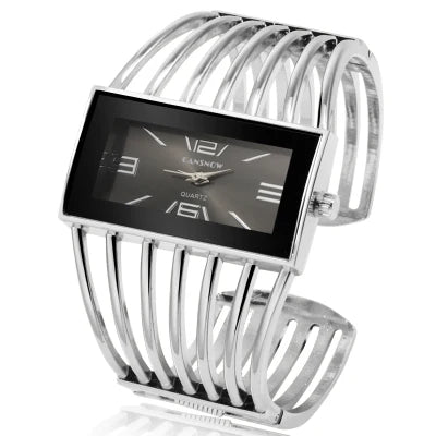 Vintage Women's Openwork Bangle Watch, Rectangular Dial