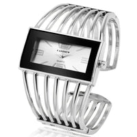Vintage Women's Openwork Bangle Watch, Rectangular Dial