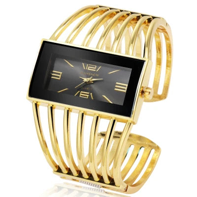 Vintage Women's Openwork Bangle Watch, Rectangular Dial