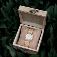 Women's Wooden Watch with a Clean Dial and Natural Colors