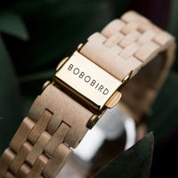Women's Wooden Watch with a Clean Dial and Natural Colors