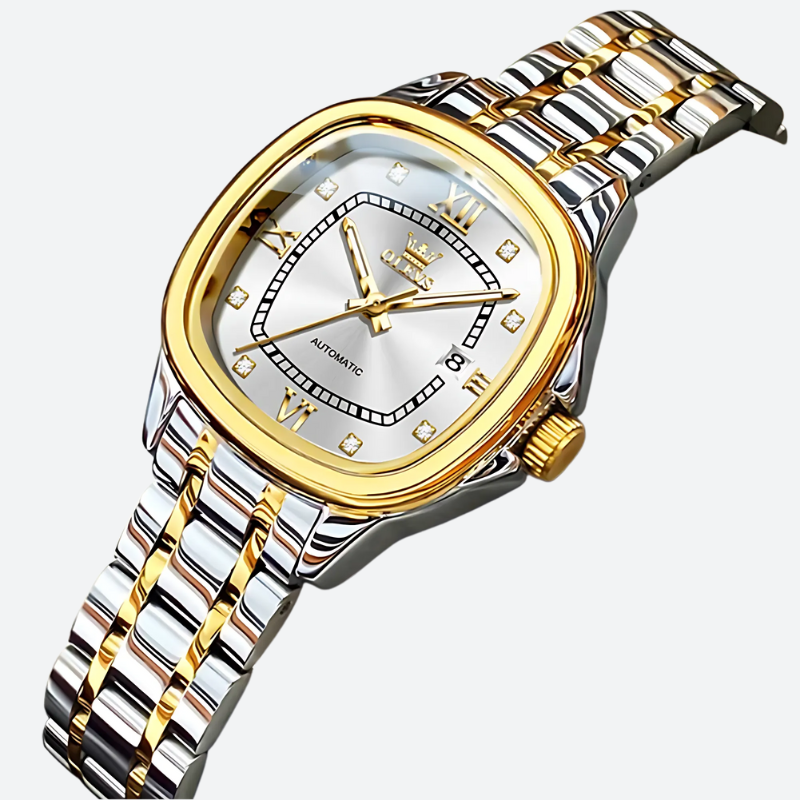 Women's Automatic Watch with Two-Tone Strap & Phosphorescent Hands