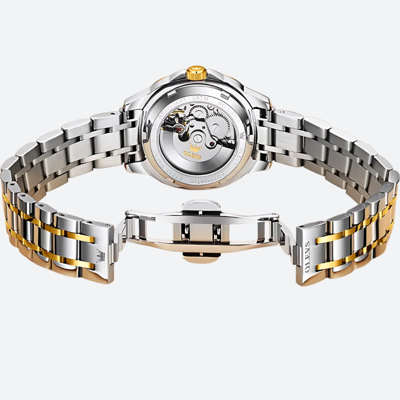 Women's Automatic Watch with Two-Tone Strap & Phosphorescent Hands