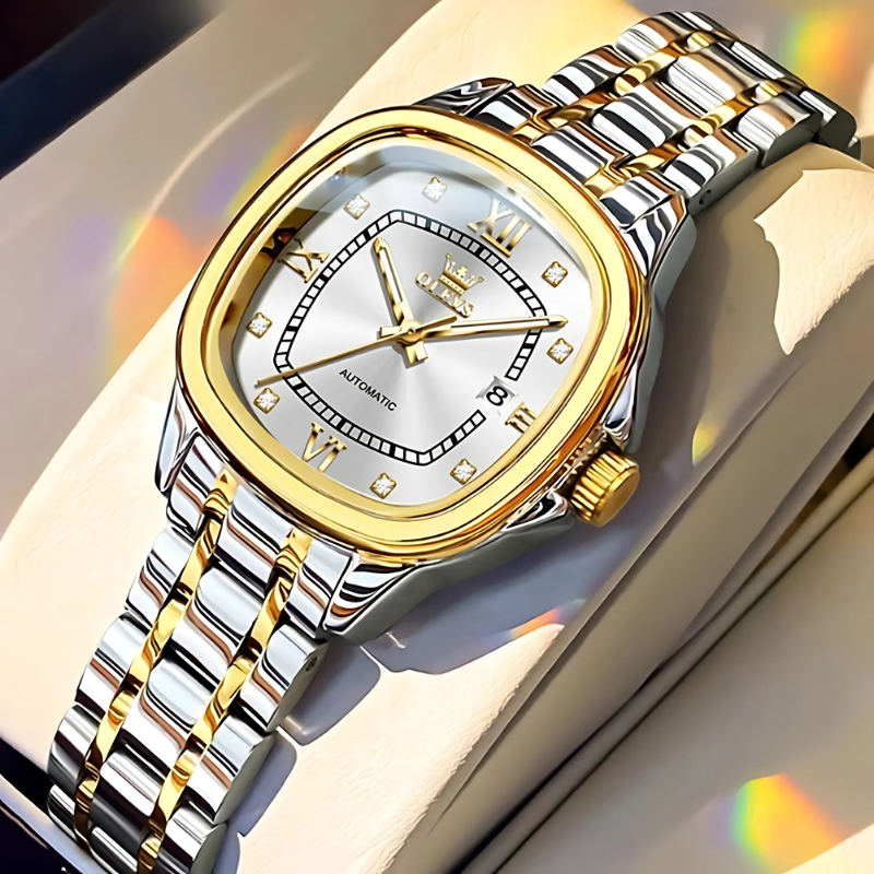 Women's Automatic Watch with Two-Tone Strap & Phosphorescent Hands