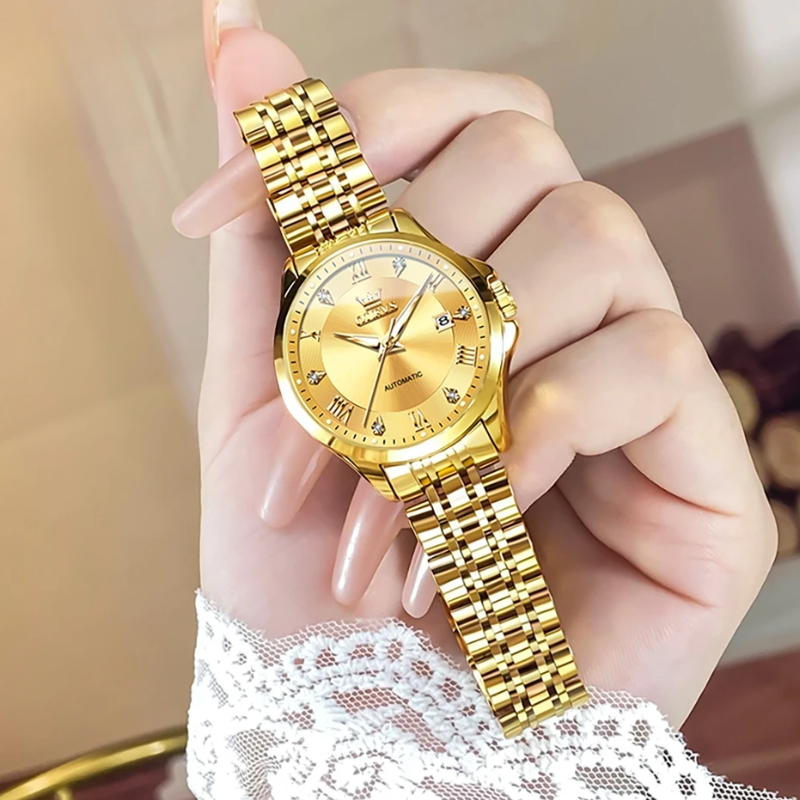 Women's Automatic Gold-Tone Water Resistant Watch 30mm