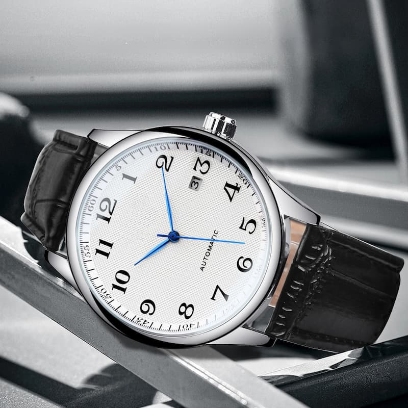 Men's Automatic Watch with Leather Strap