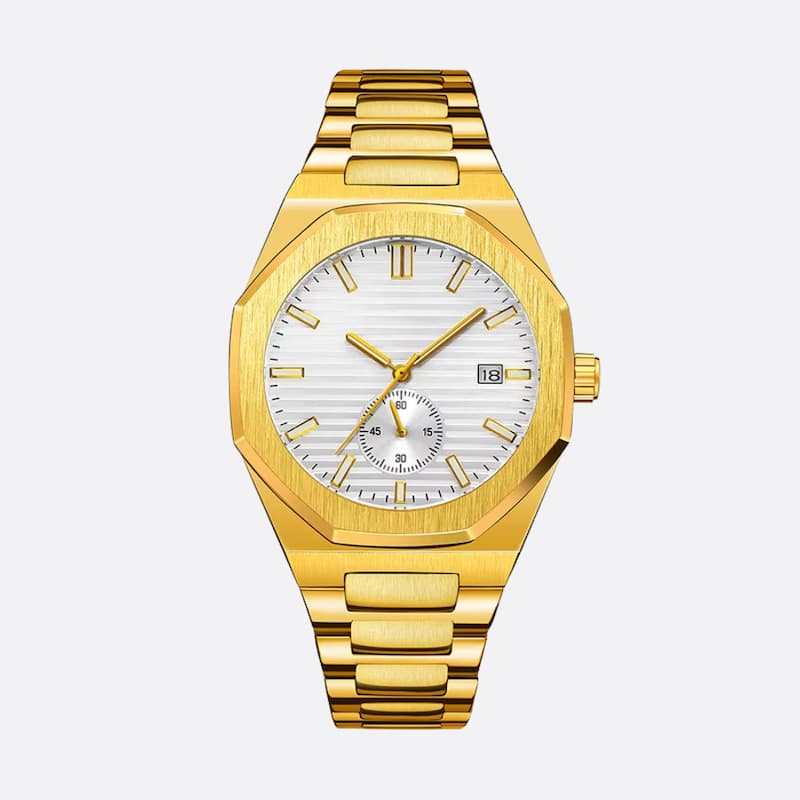 Men's Automatic Gold Watch, Octagonal Design