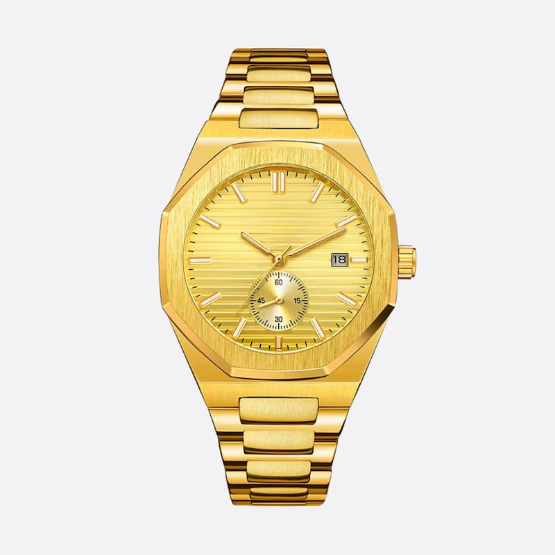 Men's Automatic Gold Watch, Octagonal Design
