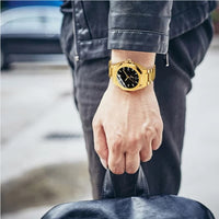 Men's Automatic Gold-Tone Watch, Octagonal Design