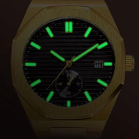 Men's Automatic Gold-Tone Watch, Octagonal Design