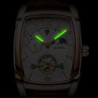 Men's Automatic Barrel Watch with Moon Phase