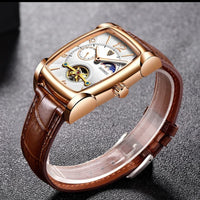 Men's Automatic Barrel Watch with Moon Phase
