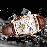 Men's Automatic Barrel Watch with Moon Phase