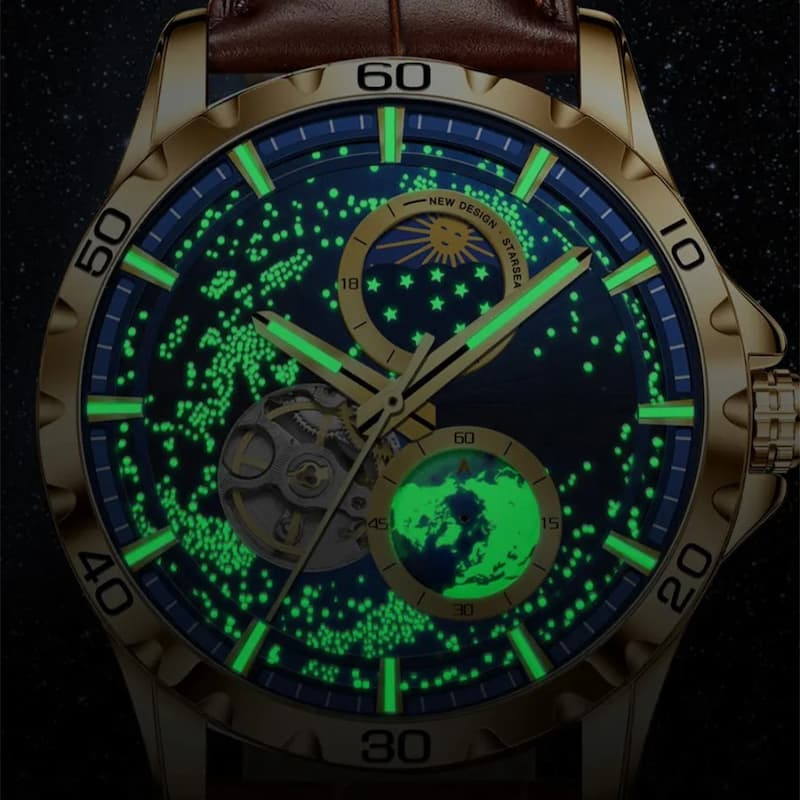 Men's Automatic Watch, Water Resistant, Galaxy Design