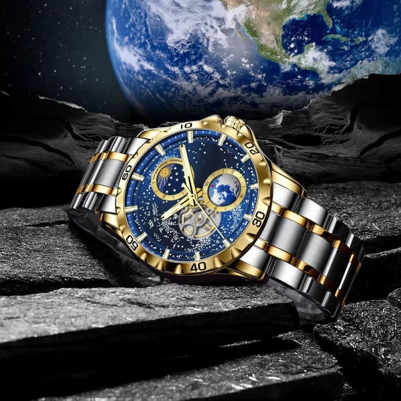 Men's Automatic Watch, Water Resistant, Galaxy Design