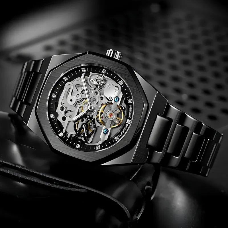 Contemporary Style Skeleton Automatic Watch