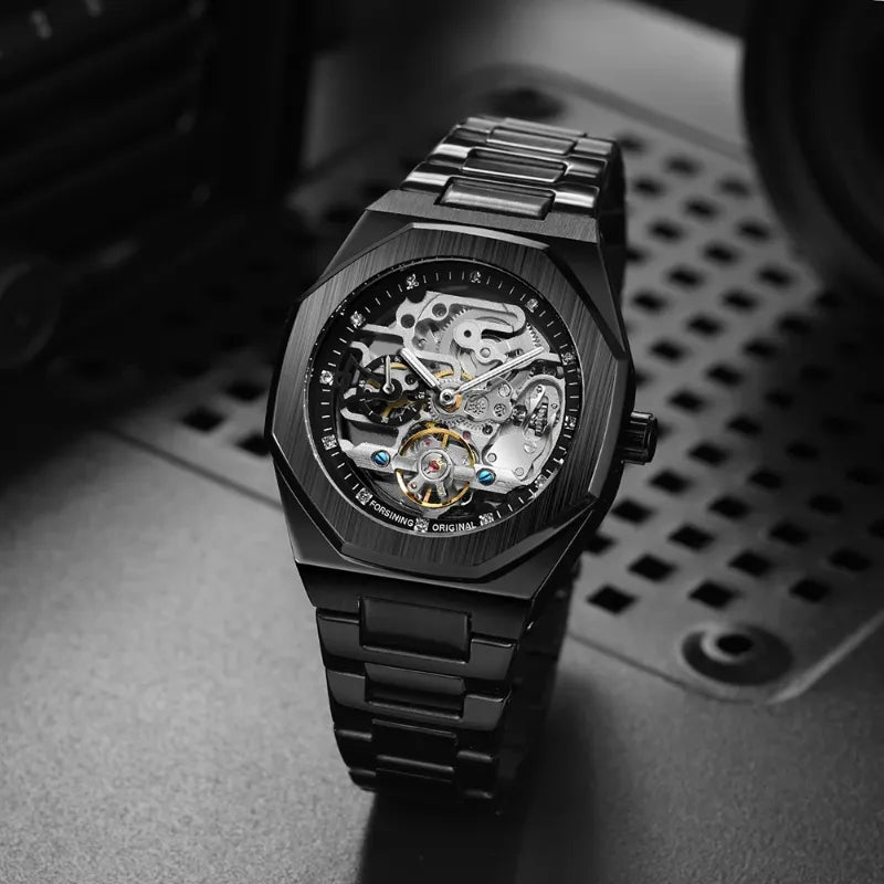 Contemporary Style Skeleton Automatic Watch