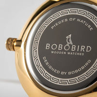 Colorful Wooden Women's Watch with Minimalist Gold Dial