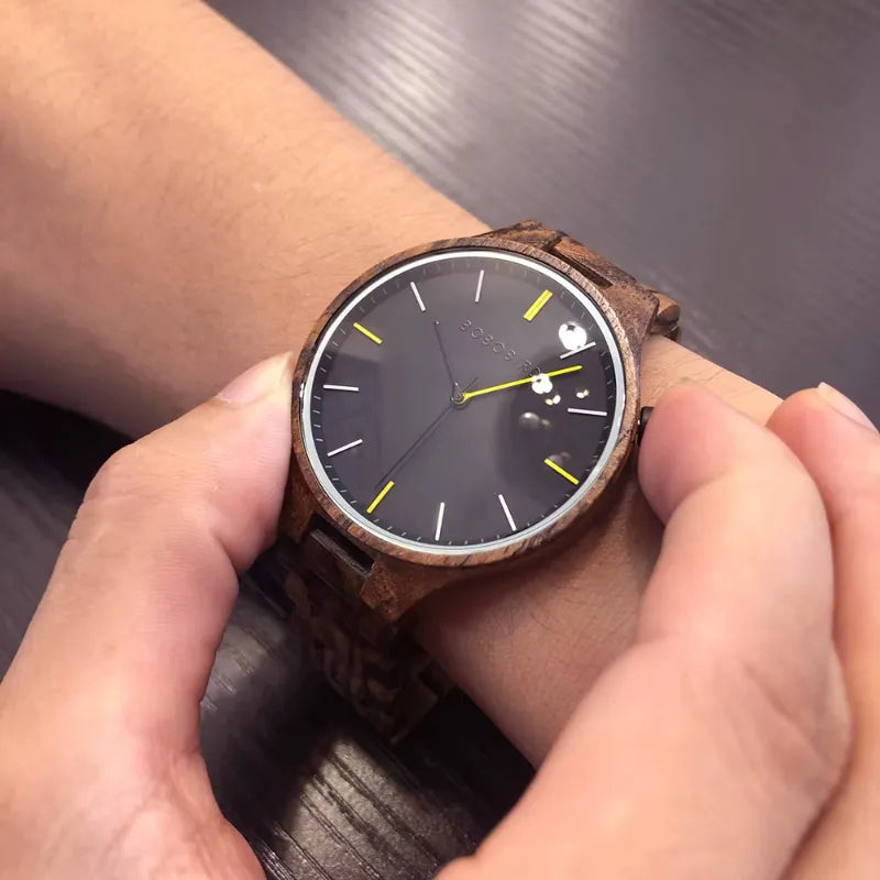 Men's Wooden Watch, Clean Design