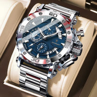 Men's Chronograph Watch, Stainless Steel, Vertical Design