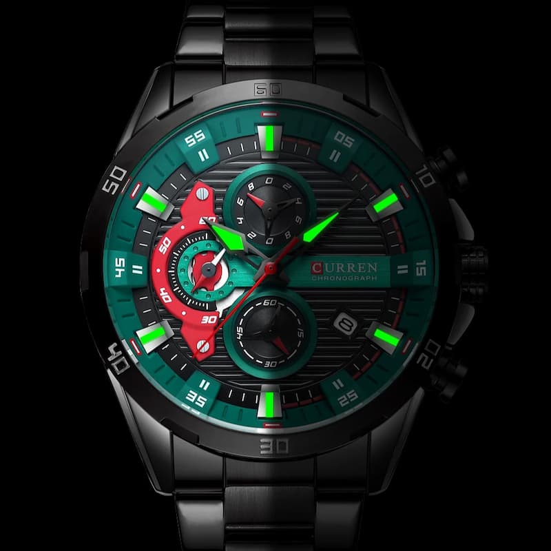 Men's Chronograph Watch, Multifunctional Sport Design