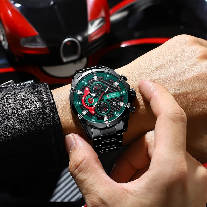 Men's Chronograph Watch, Multifunctional Sport Design