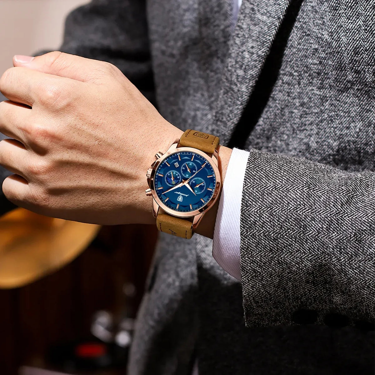 Men's Chronograph Watch, Business Casual Style