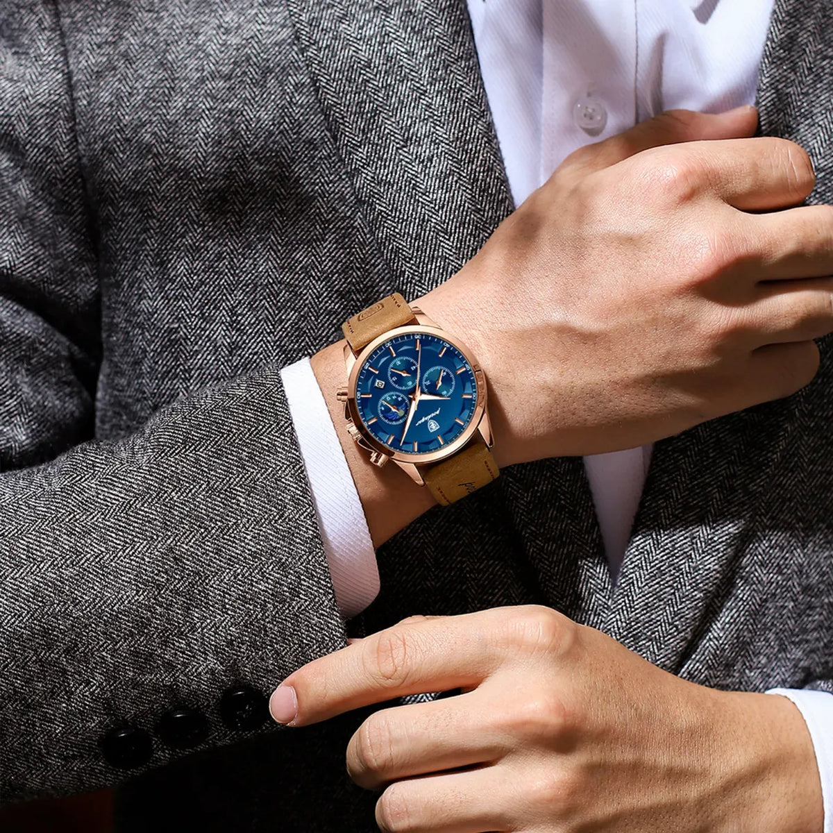 Men's Chronograph Watch, Business Casual Style
