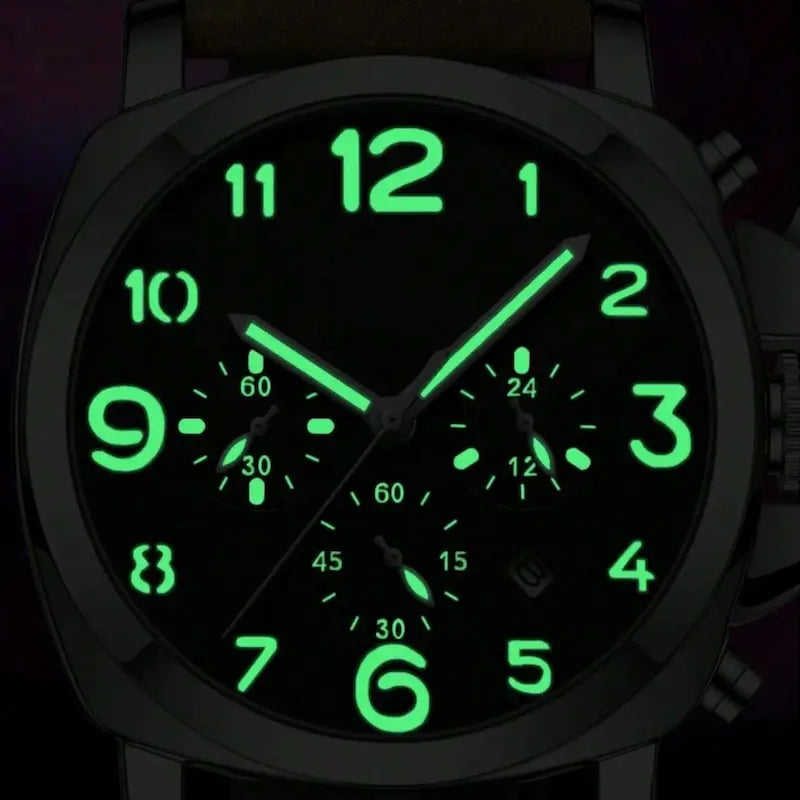 Men's Vintage Aviator Style Chronograph Watch