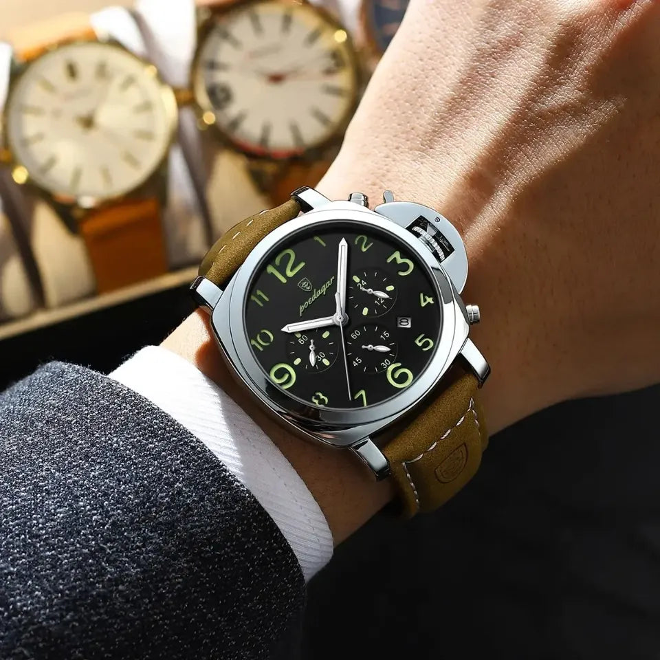 Men's Vintage Aviator Style Chronograph Watch
