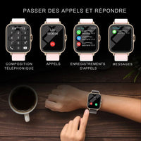 Women's Smartwatch with Gold Dial and Touch Crown