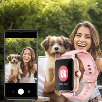 Women's Smartwatch with Gold Dial and Touch Crown