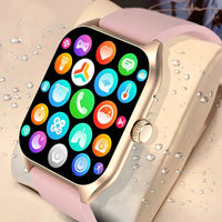 Women's Smartwatch, Pink with Large Gold Screen