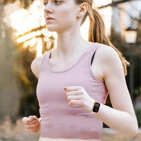 Women's Smartwatch, Pink with Large Gold Screen
